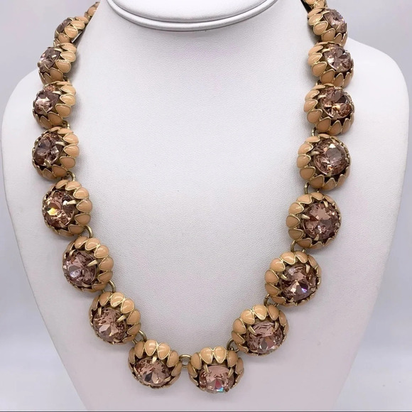 J. Crew Peach Crystal Cupcake Necklace - Picture 1 of 4